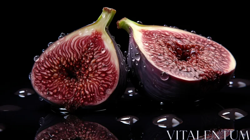 Artistic Still Life of Figs with Water Drops AI Image