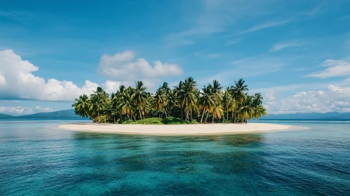 Tropical Paradise Island with Palm Trees