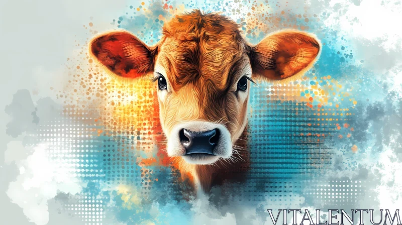 Creative Cow Portrait in Color AI Image