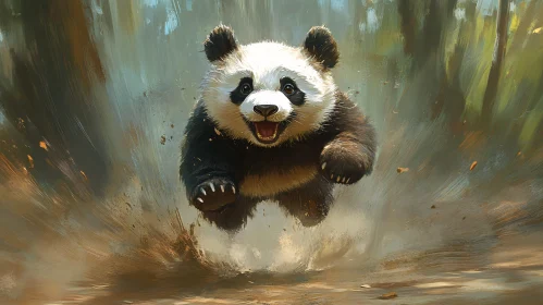 Playful Panda in the Wild