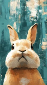 Bunny Artwork with Abstract Background