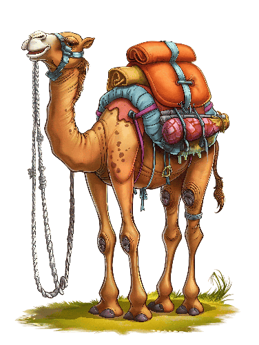 Cartoon Camel Illustration on Transparent Background POD Design