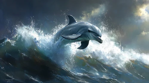 Leaping Dolphin Art