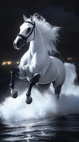 White Horse in Motion