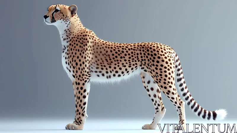 Elegant Cheetah Portrait AI Image