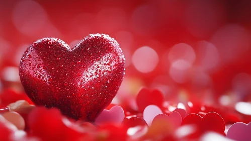 Heart with Dewdrops on Valentine's Day