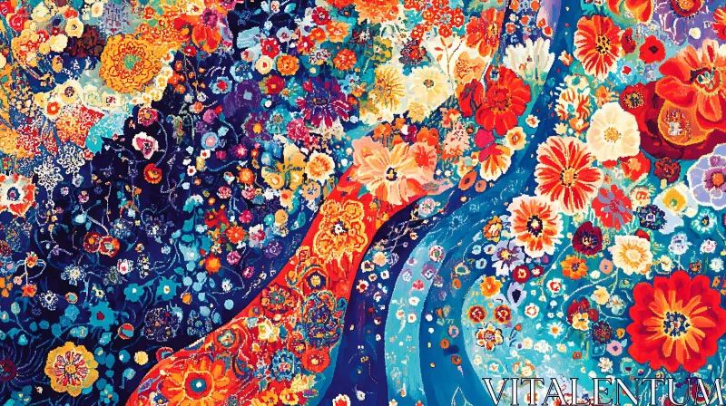 AI ART Colorful Flower Pattern