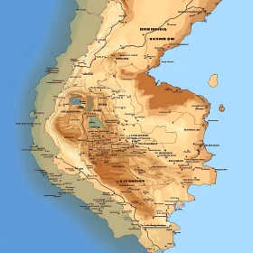 Artistic Terrain Map Illustration