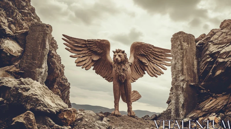 Majestic Griffin - Digital Fantasy Painting AI Image