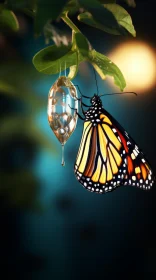 Monarch Butterfly in Metamorphosis - An Eco-awareness Illustration