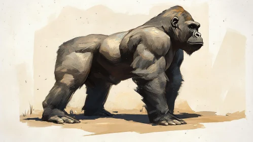 Artistic Representation of a Gorilla's Strength
