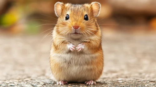 Cute Fluffy Hamster Portrait