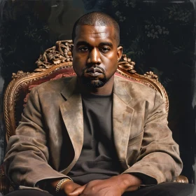 Portrait of Kanye West in Distressed Leather Jacket