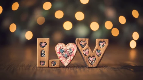 Heartfelt Wooden LOVE Decoration