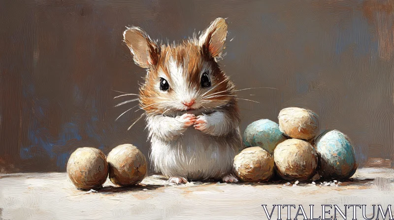 Adorable Hamster Artwork AI Image