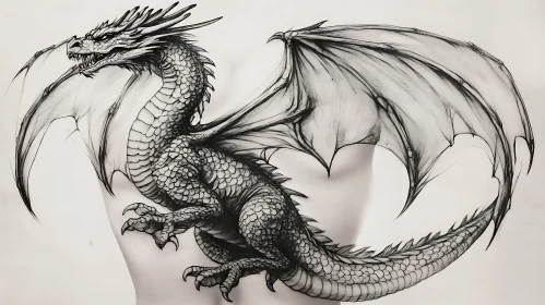 Monochrome Dragon Art