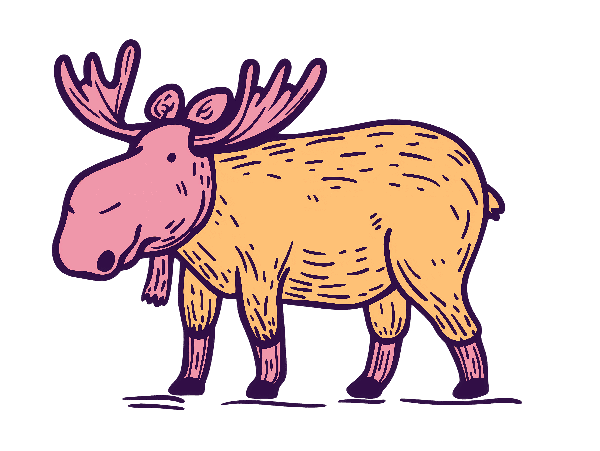 POD Design Playful Moose Illustration for Apparel