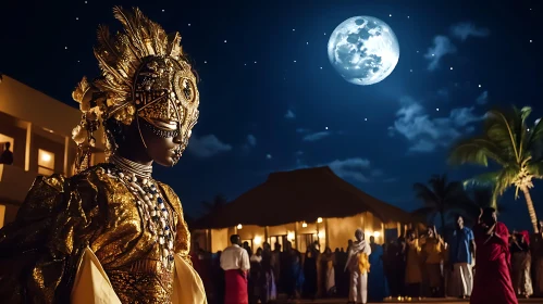 Night Gathering with Golden Costume