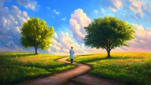 Winding Path Through Field