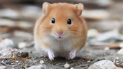 Curious Hamster in Natural Setting