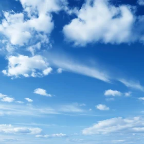 Serene Blue Sky with White Clouds
