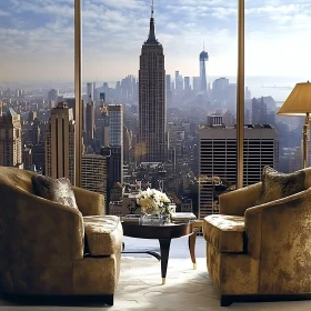 Elegant Interior with City Skyline View