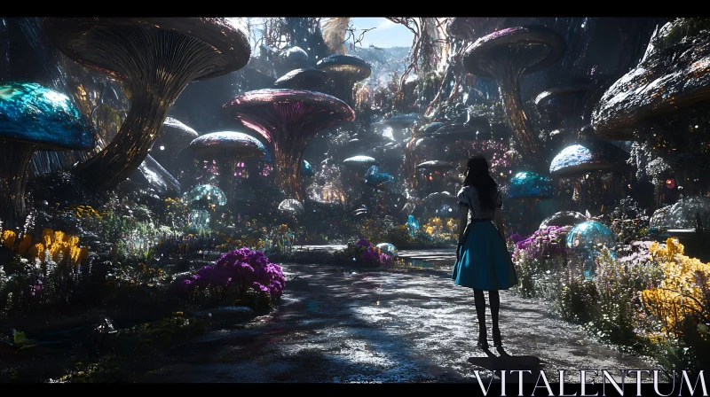 Whimsical Mushroom Land AI Image