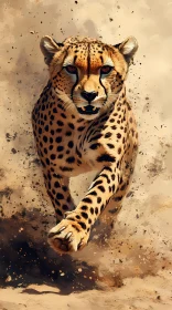The Artistry of a Running Cheetah