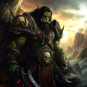 Green Orc Warrior with Axe