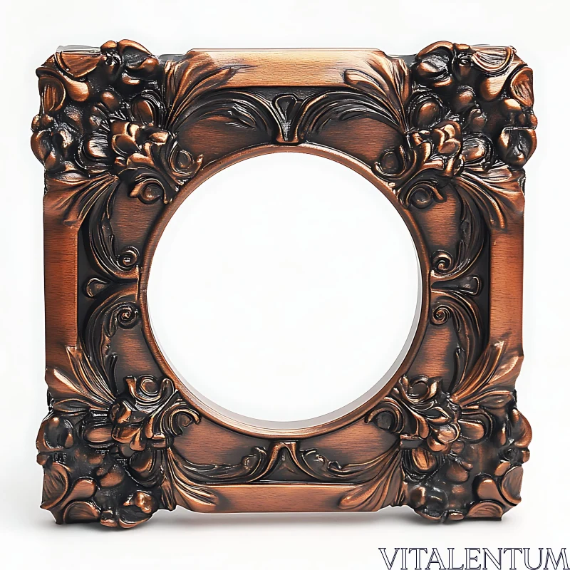 AI ART Floral Carved Bronze Frame