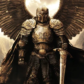 Armored Angelic Warrior with Sword