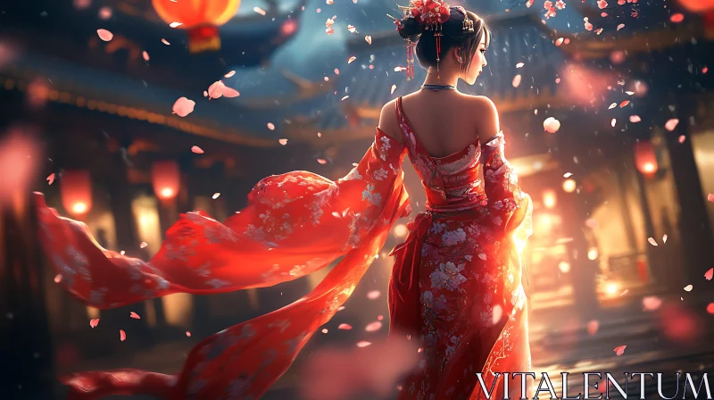 AI ART Asian Woman in Traditional Dress