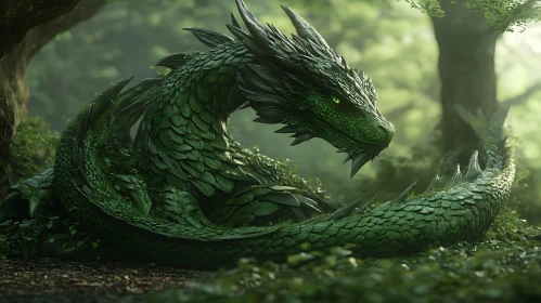 Green Forest Dragon Resting