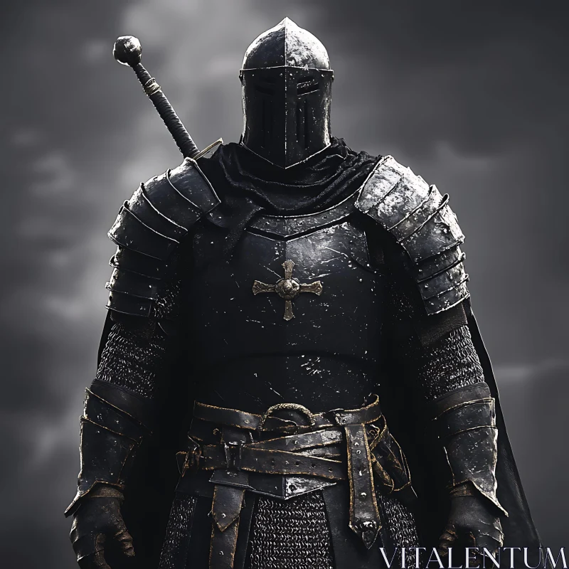 Armored Knight with Sword AI Image