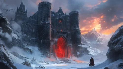 Gothic Castle with Glowing Gate