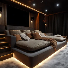 Modern and Cozy Home Theater Design