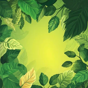 Green Leaves Border Illustration