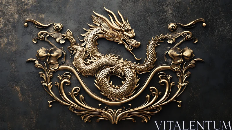 AI ART Mythical Dragon Relief Art