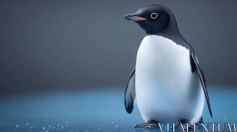 AI ART Penguin Against Ice