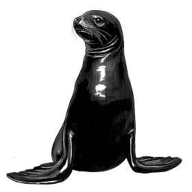 Black and White Seal Artwork