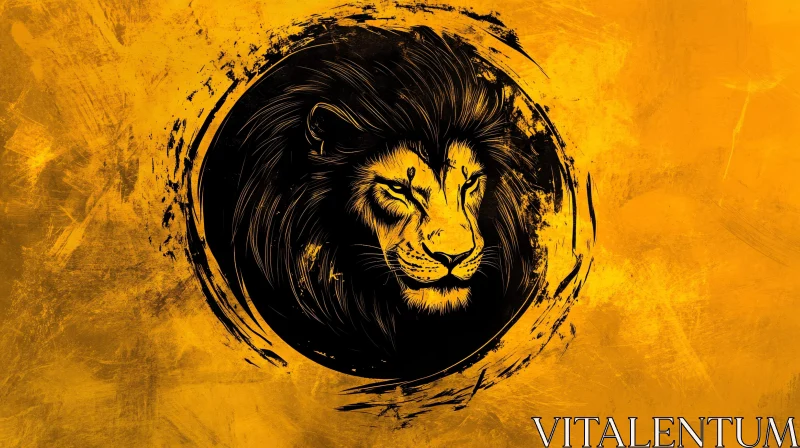 AI ART Golden Lion Portrait