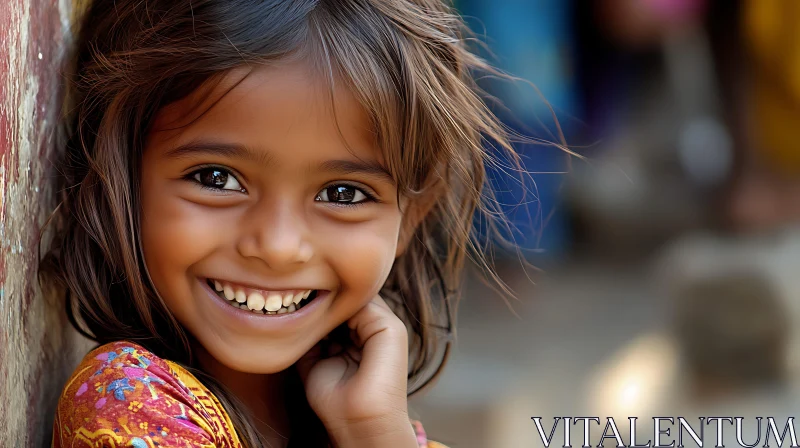 Portrait of Smiling Girl AI Image