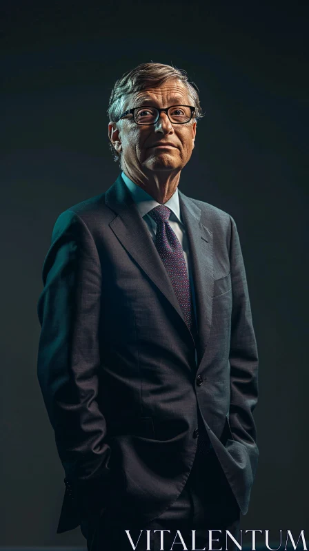 Bill Gates Professional Portrait AI Image