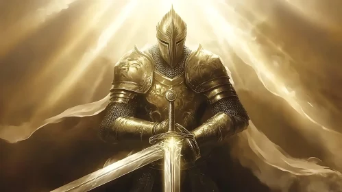 Armored Warrior in Golden Light