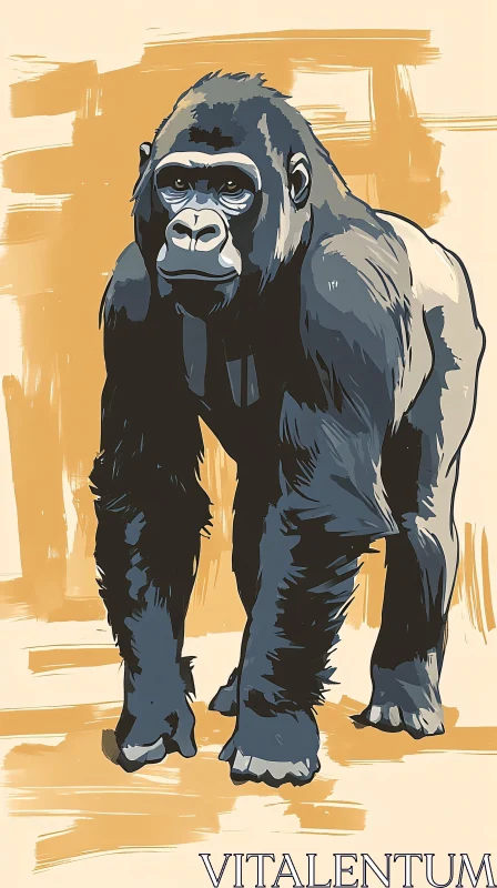 Powerful Gorilla Art Piece AI Image