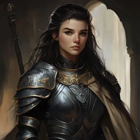Female Warrior in Shining Armor