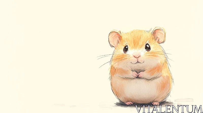 Cute Pet Hamster Art AI Image