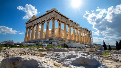 Acropolis Parthenon in Radiant Sunlight