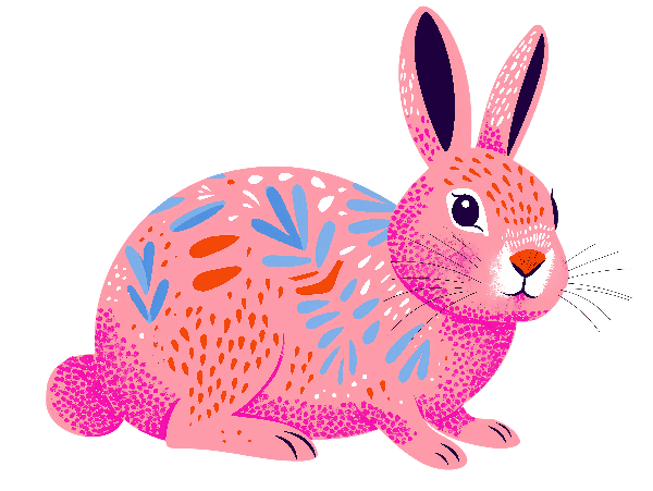 Decorative Rabbit Art for Apparel