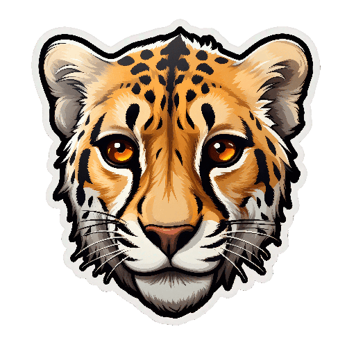 Cheetah Vector Illustration - Cartoon Style POD Design